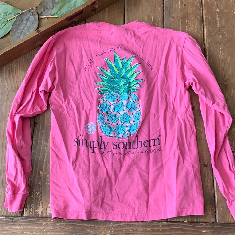 Pink simply southern LS tee